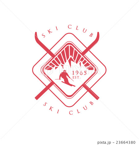Ski Club Red Emblem Design 23664380