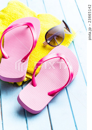Pink flip flops. Pink flip flops. 23665142
