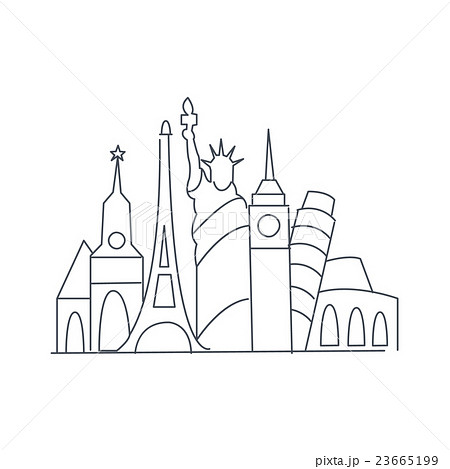 Set Of World Famous Symbolical Monuments 23665199