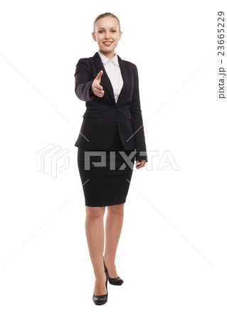 businesswoman stretching out hand for shaking 23665229