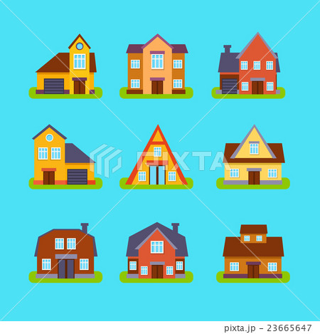 Suburban Real Estate Houses Collection 23665647