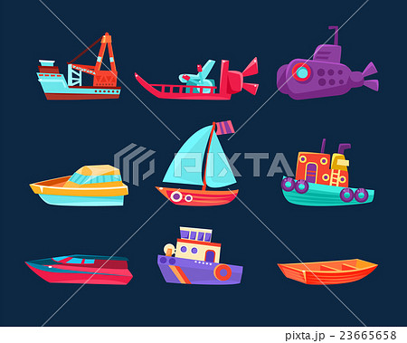 Water Transport Toy Icon Set Water Transport Toy Icon Set 23665658