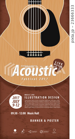 Guitar, Musical instrument design poster vector. Guitar, Musical instrument design poster vector. 23666333