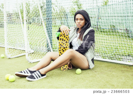 cool pretty smiling afro-american happy young 23666503