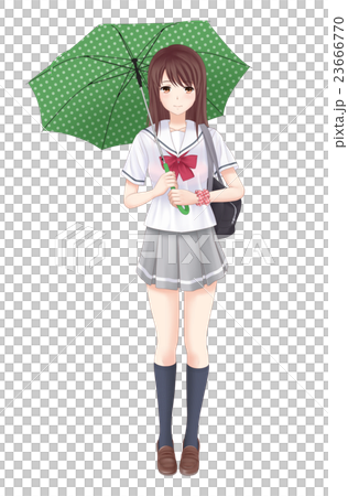 School girls with umbrella 23666770