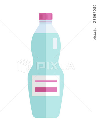 Glass or Plastic Bottle with Sweet Blue Beverage. Glass or Plastic Bottle with Sweet Blue Beverage. 23667089