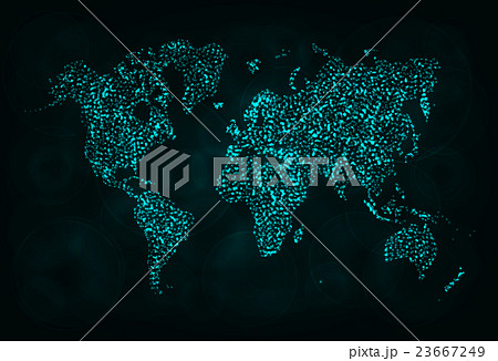 Map silhouette of lights on dark background 23667249
