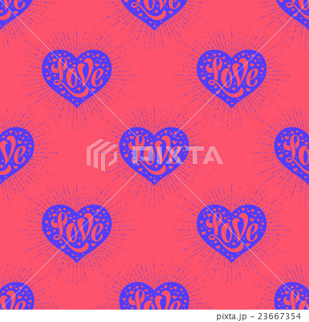 Seamless pattern with heart and lettering Love 23667354