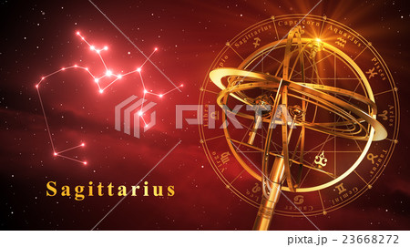 Armillary Sphere And Constellation Sagittarius 23668272