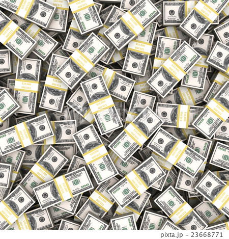 Stack of 100 dollars USA on white background. 23668771