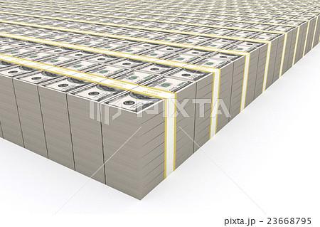 Stack of 100 dollars USA on white background. 23668795