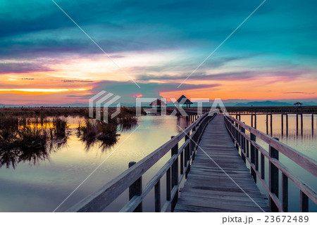 Wooden bridge in Khao Sam Roi Yod National Park 23672489