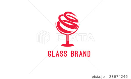 Glass vector logo design template 23674246