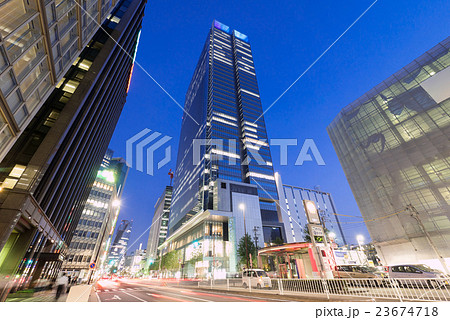 名古屋・名駅・都市風景　中央郵便局北交差点　JPタワー名古屋 23674718