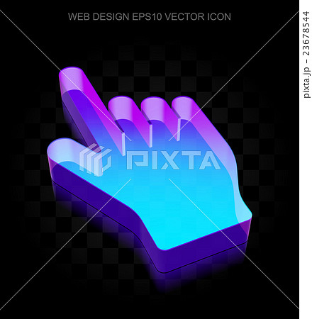 Web design icon: 3d neon glowing Mouse Cursor made 23678544