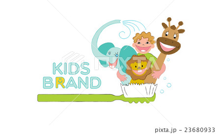 Kids dental vector logo template. 23680933