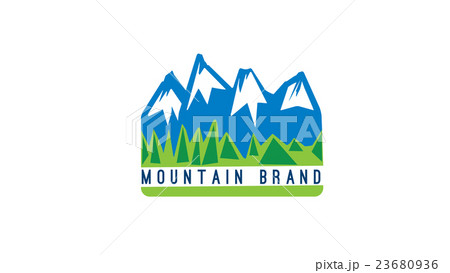 Mountains vector logo design template. 23680936