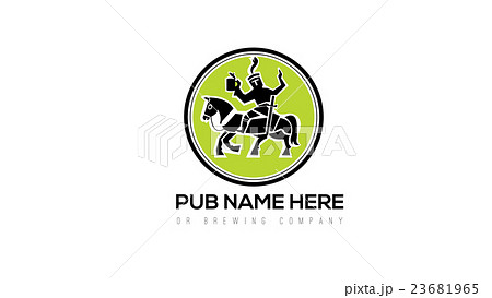 Drunken knight brewery vector logo template.  23681965