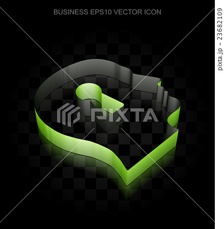 Finance icon: Green 3d Head With Keyhole made of 23682109
