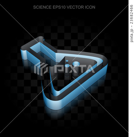 Science icon: Blue 3d Flask made of paper Science icon: Blue 3d Flask made of paper 23682466