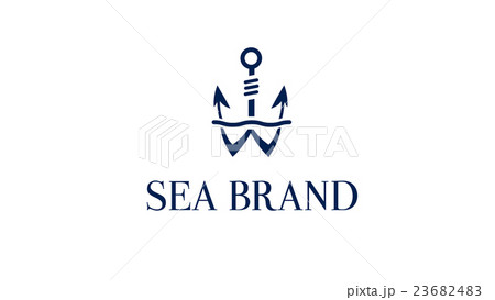 Anchor vector logo template. Marine brand 23682483