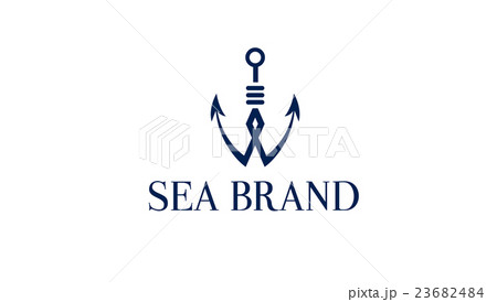 Anchor vector logo template. Marine brand 23682484