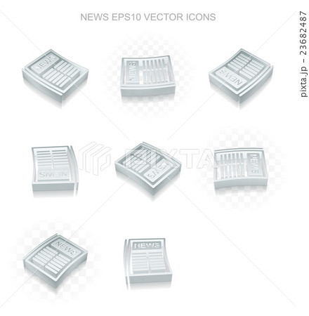 News icons set: different views of metallic News icons set: different views of metallic 23682487