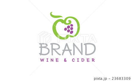 Wine and cider vector logo template. Apple logo. Wine and cider vector logo template. Apple logo. 23683309