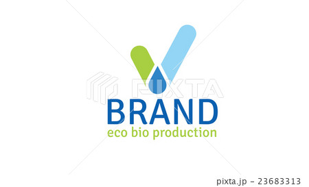 Water drop, yes sign vector logo template. 23683313