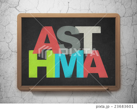 Medicine concept: Asthma on School board Medicine concept: Asthma on School board 23683601