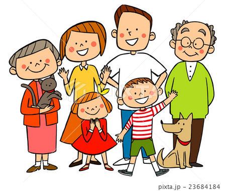 三世代家族のイラスト素材 [23684184] - PIXTA