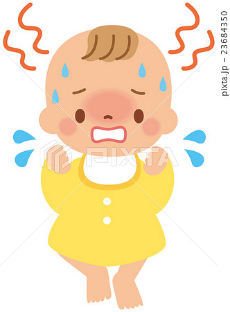熱のある赤ちゃんのイラスト素材