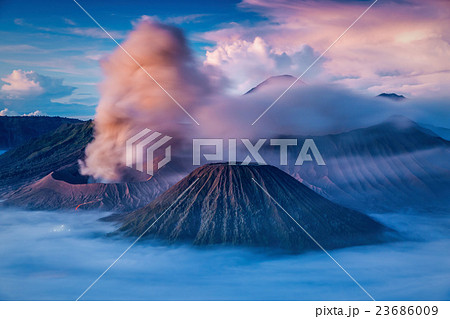 Bromo, Batok and Semeru volcanoes , Indonesia 23686009