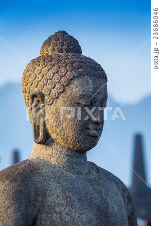 Stoned image of Buddha in Borobudur, Indonesia Stoned image of Buddha in Borobudur, Indonesia 23686046