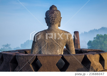 Buddha statue at Borobudur temple, Java, Indonesia 23686047