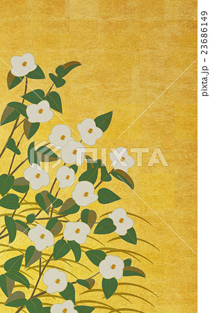 和風背景素材 椿のイラスト素材