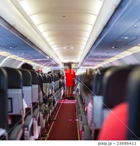Stewardess on the airplane. Stewardess on the airplane. 23686411