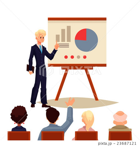 Businessman giving presentation using a board 23687121