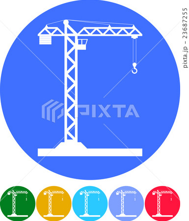 Building Tower crane icon - vector. 23687255