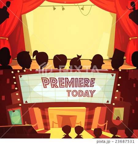 Theatre retro cartoon banner set Theatre retro cartoon banner set 23687531