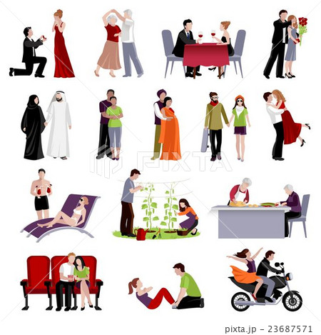 Couples People Flat Set 23687571