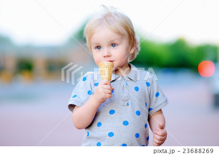 Toddler boy eating Ice-Cream Toddler boy eating Ice-Cream 23688269