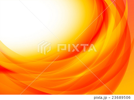 ウェーブ背景-オレンジ 23689506