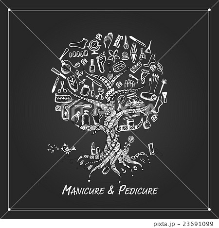 Manicure and pedicure. Tree concept, sketch for Manicure and pedicure. Tree concept, sketch for 23691099