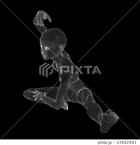 女性の体 ワイヤーフレーム perming3DCG イラスト素材 素材 女性の体 ワイヤーフレーム perming3DCG イラスト素材 素材 23692981