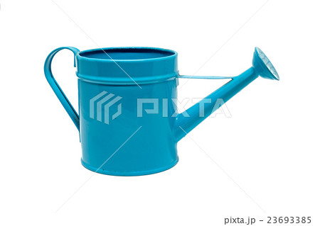 Blue watering can isolated on a white background 23693385