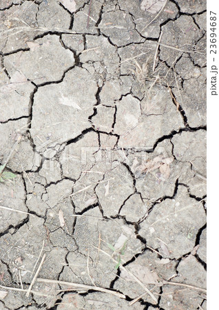 Cracks in the dried soil. Cracks in the dried soil. 23694687