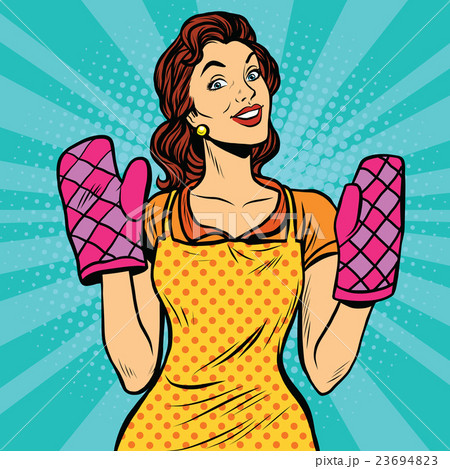 Retro woman cooking in the kitchen 23694823