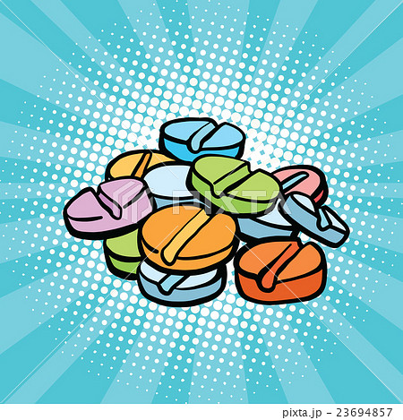 colorful medical pills, sports doping and drugs 23694857