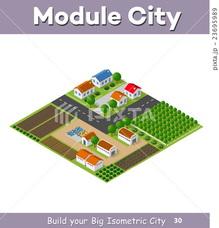 Country village of townhouses 23695989